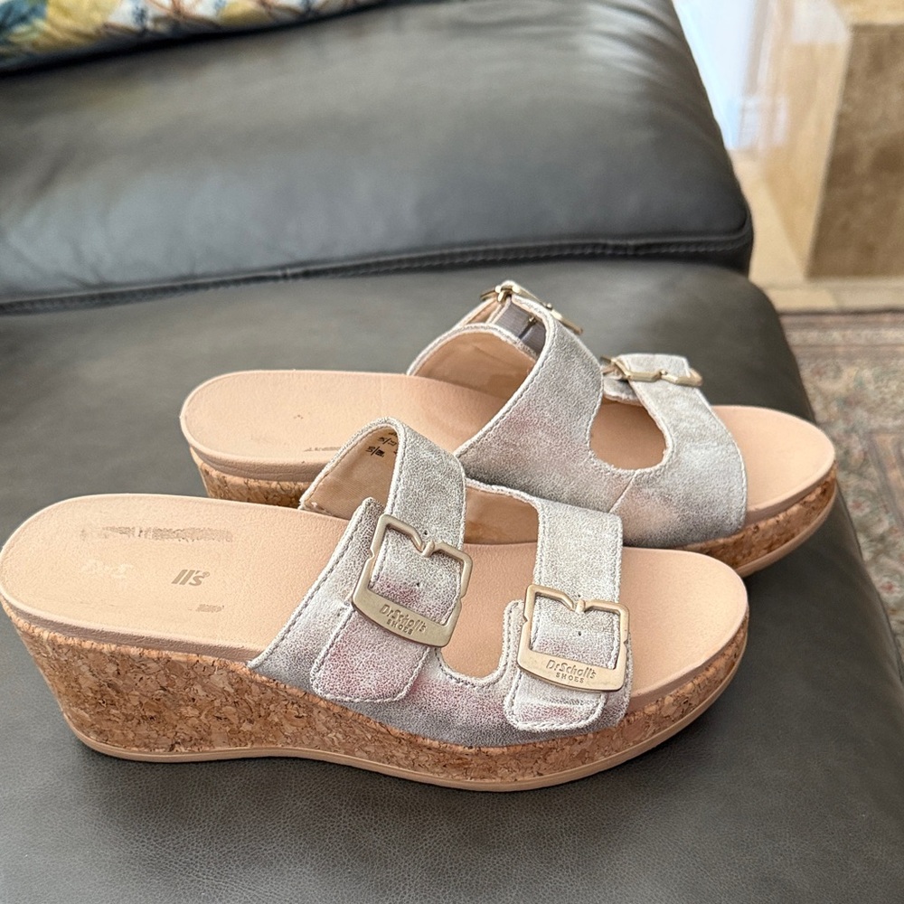 Dr. Scholl's Metallic Wedge Sandals